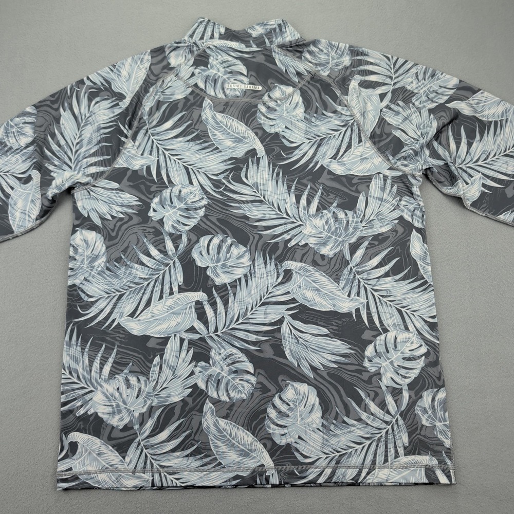 Tommy Bahama Pullover Mens Large Gray Marbled Monstera Half Zip IslandZone UPF - Picture 10 of 12